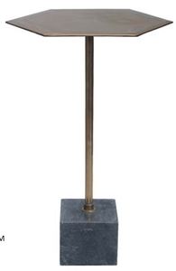 Aluminum Hexagonal Bottom Marble Side Stool Brass Room Luxury <b>Table</b> Usage Office Home Room Restaurant Round Made in India <b>Square</b> - Product Image 4