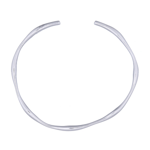 Bracelet ondulé en métal argent, manchette, 1 pièce - Product Image 2