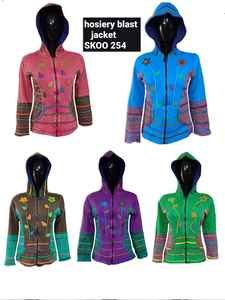 เสื้อแจ็คเก็ตมีฮู้ดลำลองมีซิปมีฮู้ดลำลองดีไซน์ลายดอกไม้สวยงาม2022 - Product Image 3