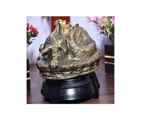 BRASSWORLD INDIA's Golden <b>Cat</b> Statue Premium Brass Pet <b>Memorial</b> Urn American Style Model BWI-786-289 for Funeral Supplies - Product Image 1