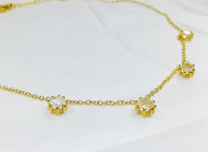 Minimalistic 925 <b>Sterling</b> <b>Silver</b> Gold Plated Lightweight Low MOQ Supplier Multi Color Unique Gemstones Chain Fashion <b>Necklaces</b> - Product Image 3