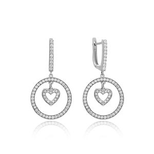 เก๋โรเดียมชุบหัวใจห้อยต่างหูขายส่งแฮนด์เมด925เงินสเตอร์ลิงสำหรับผู้หญิงเครื่องประดับ - Product Image 1