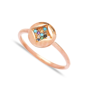 Geometric Shape Round Cut <b>Ring</b> Wholesale Handcrafted 925 Sterling Silver <b>Ring</b> Jewelry - Product Image 2