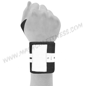 OEM profesional grado 18 ''Premium muñequeras envolturas personalizadas de algodón rígido elástico pulgar bucle transpirable Powerlifting muñeca - Product Image 6