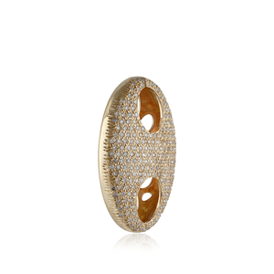 H Color SI claridad pavé de diamante sólido 14k, cordón de diseño de oro amarillo, componente de joyería, venta al por mayor - Product Image 3