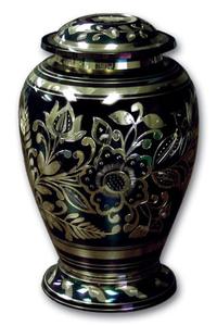 Urnas de cremación para adultos grabadas en hojas hermosas, color azul para un ser querido, urnas de cremación para adultos de metal de aluminio más vendidas a la venta - Product Image 6