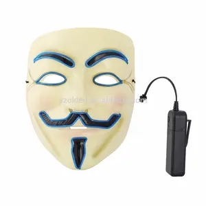 EL tel maskesi Light Up Neon kafatası LED maskesi cadılar bayramı için parti ve konser korkunç parti tema Cosplay Payday serisi led maskeleri