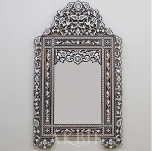 Espejo de Pared Decorativo Enmarcado, Hecho a Mano, Moderno, con Incrustaciones de Hueso Azul, Iluminación Ecológica, Sin Necesidad de Electricidad, para un Hogar Elegante - Product Image 6