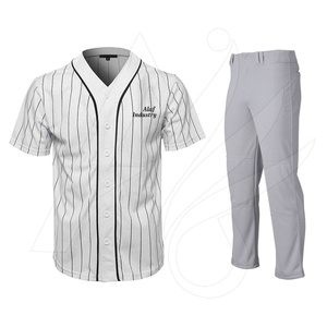 Uniforme de Béisbol Transpirable OEM de Talla Grande con Nombre del Equipo y Logotipos Personalizados Impresos con Transferencia Térmica - Product Image 6