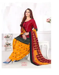 로얄 수출 선물 순수 레온 크레이프 합성 소재 스트레이트 컷 커티스 salwar plaazzo patiyala 드레스 dupatta