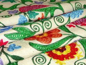 Diseño personalizado de lujo Original uzbeko bordado de seda tapicería decorativa Suzani tela para corredor tapiz de pared Panel - Product Image 6