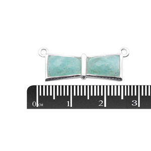 Amazonite forme fantaisie lunette en argent sterling 925 pendentif plaqué argent fabrication de bijoux faite à la main - Product Image 2