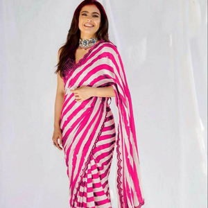 Vêtement ethnique Saree Party Wear Wedding Women Wear avec chemisier Vente en gros à bas prix Georgette Heavy Embroidery Sequence Work Apparelgarment - Product Image 1