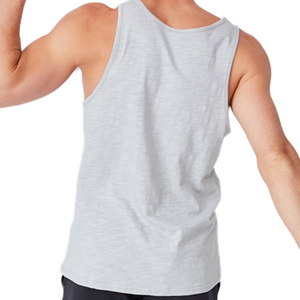 Débardeur extensible uni gris ciel et noir sur mesure OEM pour homme/garçon, collection été - Product Image 3
