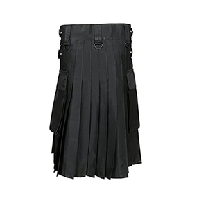 Écossais Traditionnel Fait Main Personnalisé Tartan Kilt en Couleur Noire - Product Image 2