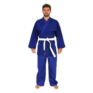 Personnalisé OEM Meilleure Qualité Arts Martiaux Uniforme Double Armure 450g Bleu Judo Gi avec Ceinture Blanche à Vendre Fabriqué Au Pakistan