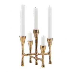 Bougeoirs en métal de noël or géométrique pour la décoration de la maison vente en gros bougeoirs personnalisés faits à la main - Product Image 1