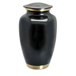 Urnes funéraires de style américain bleu marine avec métal doré pour cendres humaines, prix de gros - Product Image 3