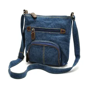 Bolsa em denim feminina, bolsa de algodão em massa