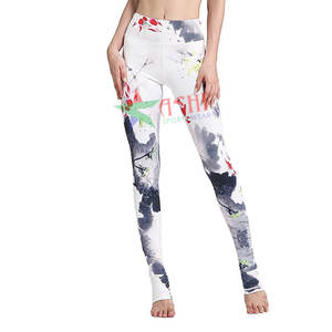 OEM Service Custom Sublimation Print <b>Women's</b> Yoga Pants Leggings Factory Price Bulk with Custom Logo Solid <b>Pattern</b> Leggings - Product Image 6