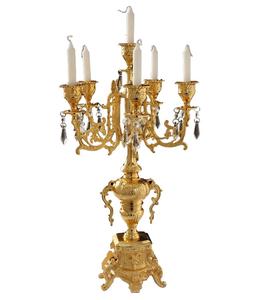 Chandelier de mariage en métal à cinq flammes, chandelier en verre château - Product Image 4