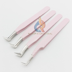 Pince à cils professionnelle à volume de botte à 90 degrés pince à épiler en acier inoxydable durable pour l'extension de cils - Product Image 6