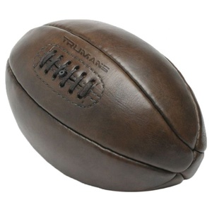 Pelota de rugby y fútbol americano Retro de la mejor calidad hecha a mano de cuero genuino de estilo antiguo vintage hecha a mano de Pakistán - Product Image 5