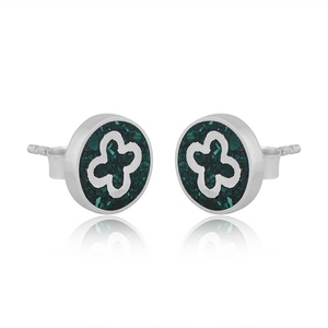 Boucles d'oreilles en argent Sterling, design Floral, incrustation de pierres précieuses, Malachite, bijoux de boucles d'oreille, meilleure vente, - Product Image 3
