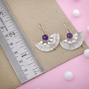 Artistry Design 925เงินสเตอร์ลิงอเมทิสต์อัญมณีต่างหูเครื่องประดับ - Product Image 3