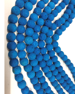 Cuentas sueltas de lava teñidas azul oscuro - Product Image 2