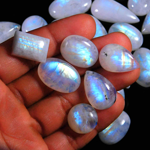 Piedra Lunar Gótica Cabujón Zombis, Piedra Lunar Gris Dorada de 25mm, Gemas Sueltas en Hilo, Piedras a Granel de Piedra Lunar - Product Image 3