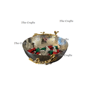 Cuenco de chocolate de calidad superior, cuencos de frutas de acero inoxidable y latón con soporte, cuenco de frutas para servir a la venta - Product Image 5