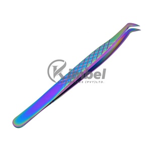 Pince à épiler pour extension de cils tendance en fibre d'acier inoxydable avec poignée en diamant - Product Image 5