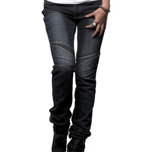 Alta calidad CE aprobado Aramid Biker Jeans Prime Protection AA clasificado azul marino Denim estilo recto patrón sólido para damas - Product Image 4