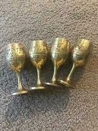 Rustic Finish Brass <b>Wine</b> <b>Goblet</b> Engraved Handmade Chalice Vintage Metal Drinking Cup Decorative Barware Wedding Table Piece - Product Image 5