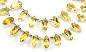 Belle pierre de naissance novembre 29 pièces pierre précieuse Citrine naturelle à facettes forme Marquise pierre coupée perles de Briolette - Product Image 3