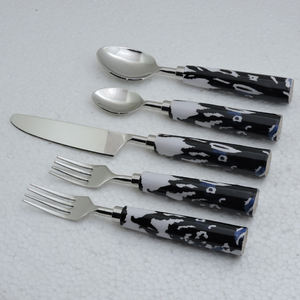 Meilleur sponsor Ensemble de couverts Vente à chaud en acier inoxydable/Agate et poignée en résine Ensemble de couverts en acier inoxydable - Product Image 2
