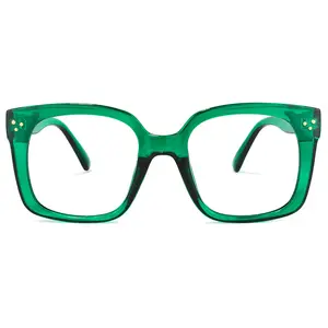 Custom Wholesale Stylish Vintage Unisex Acetate Square Green 5 Colors Optical Frames Eyeglasses