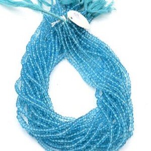 Piedra preciosa de cuarzo recubierta de cristal azul cielo facetada Rondelle Birthstone Bead Natural AAA Alta Calidad 1 cuentas sueltas joyería 13'' - Product Image 1