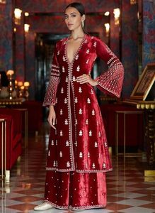 Presenting New Kurti-Plazzo <b>Set</b> Good Quality Heavy Velvet Top With Beautiful Embroidered & Heavy Velvet Plazzo - Product Image 2