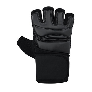 ถุงมือชกมวยสีดํา MMA มวยไทยถุงมือชกมวยหนัง Pu - Product Image 2