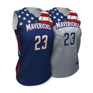 Uniforme de baloncesto reversible personalizado con impresión por sublimación al por mayor, de tela de malla transpirable OEM, para estudiantes universitarias. - Product Image 1