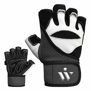 New Design Half-<b>finger</b> Wrist <b>Support</b> Fitness Weight Lifting Gym Gloves with Synthetic Leather & Cowhide for Unisex Power Lifting - Product Image 2