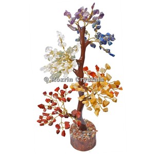 Buy online Chakra Stone Trunk Golden wire 300 chips <b>Crystal</b> <b>Tree</b> - Product Image 1