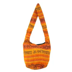 Bright Colourful Om Design Shoulder Bags, Latest Unisex Shoulder Jhola Bag