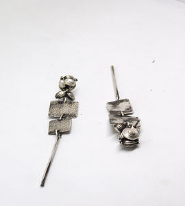 Pendientes colgantes de latón y plata para mujer y niña, diseño artificial hecho a mano, al mejor precio - Product Image 4