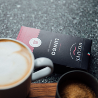    Boîte de capsules compatibles O'ccaffe Lungo en aluminium, 10 capsules dans un carton pour café