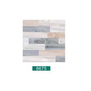 Bande de bois de couleur blanche et grise carreaux de sol en porcelaine polie 40x40cm - Product Image 1
