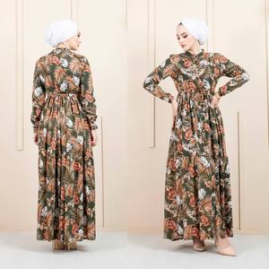 新シーズン女性用控えめなイスラムビスコースAbaya Kaftanチュニック着物ヒジャーブドバイアラブイスラム教徒ファッショントルコ品質ヒジャーブ