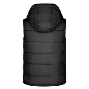 Style décontracté long hiver gilet matelassé bouffant gilet fermeture éclair coupe-vent imperméable noir 100% polyester rempli grande taille - Product Image 6